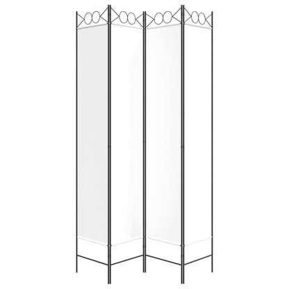 Kamerscherm Met 4 Panelen 160X220 Cm Stof Wit 160 x 220 cm
