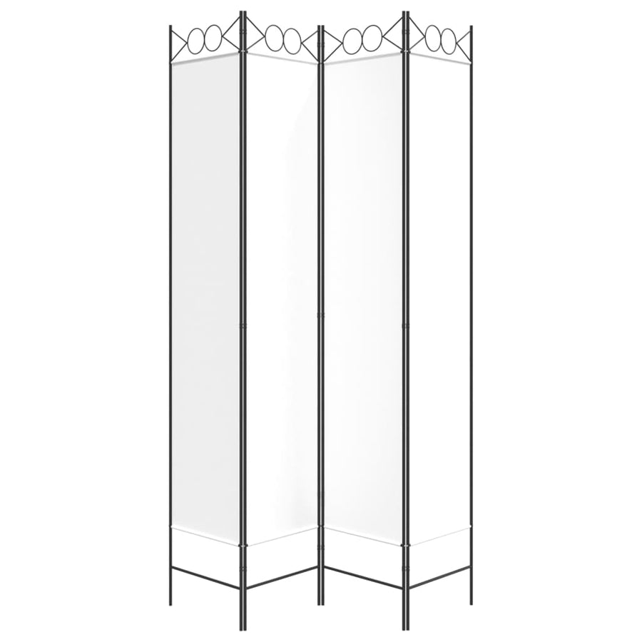 Kamerscherm Met 4 Panelen 160X220 Cm Stof Wit 160 x 220 cm