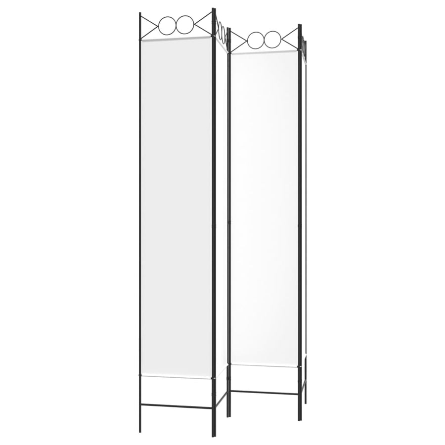 Kamerscherm Met 4 Panelen 160X220 Cm Stof Wit 160 x 220 cm