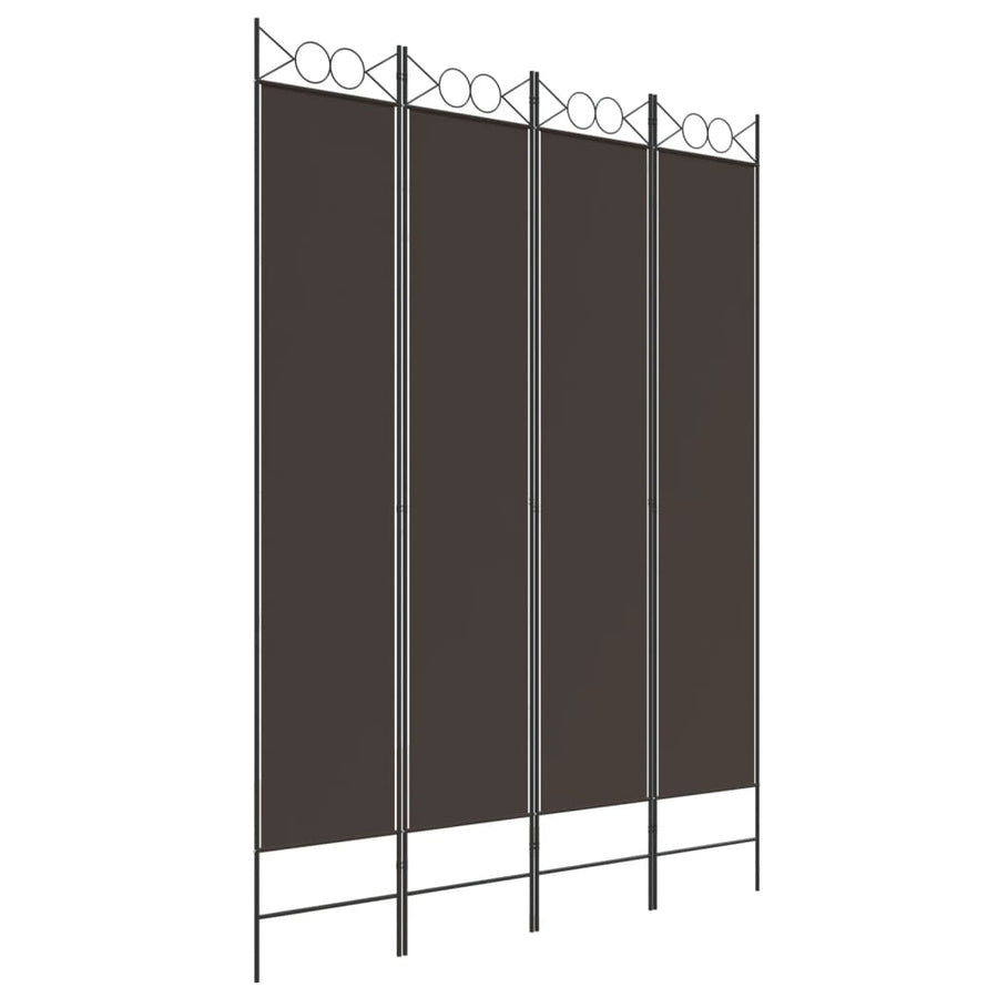 Kamerscherm met 4 panelen 160x220 cm stof bruin