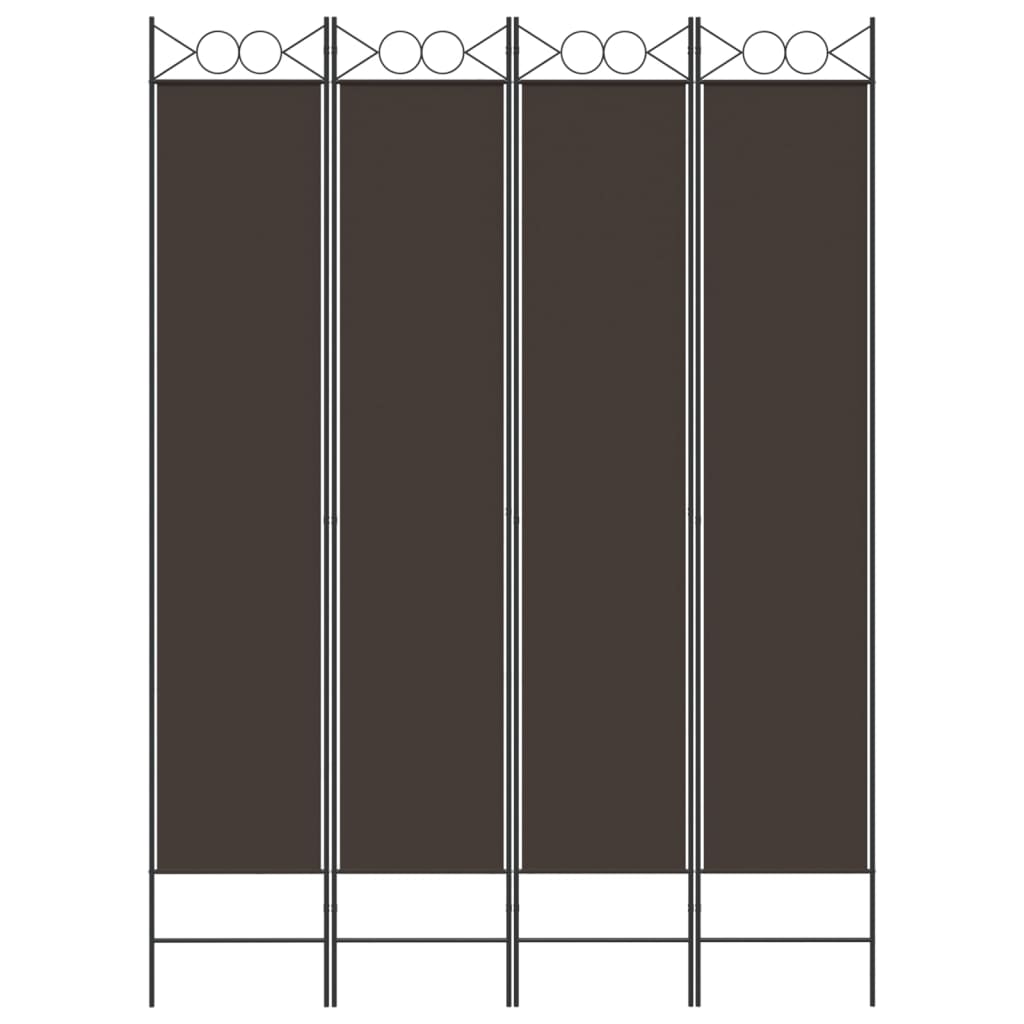 Kamerscherm met 4 panelen 160x220 cm stof bruin