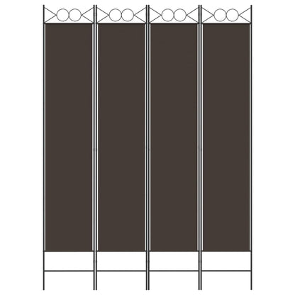 Kamerscherm met 4 panelen 160x220 cm stof bruin