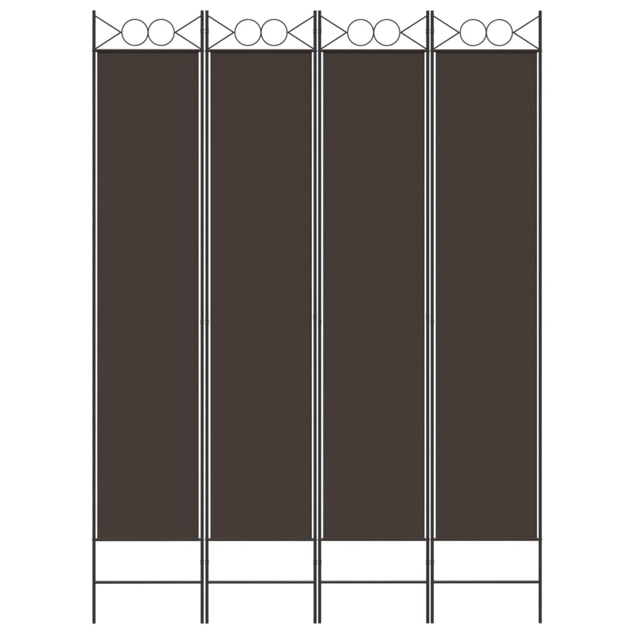 Kamerscherm met 4 panelen 160x220 cm stof bruin