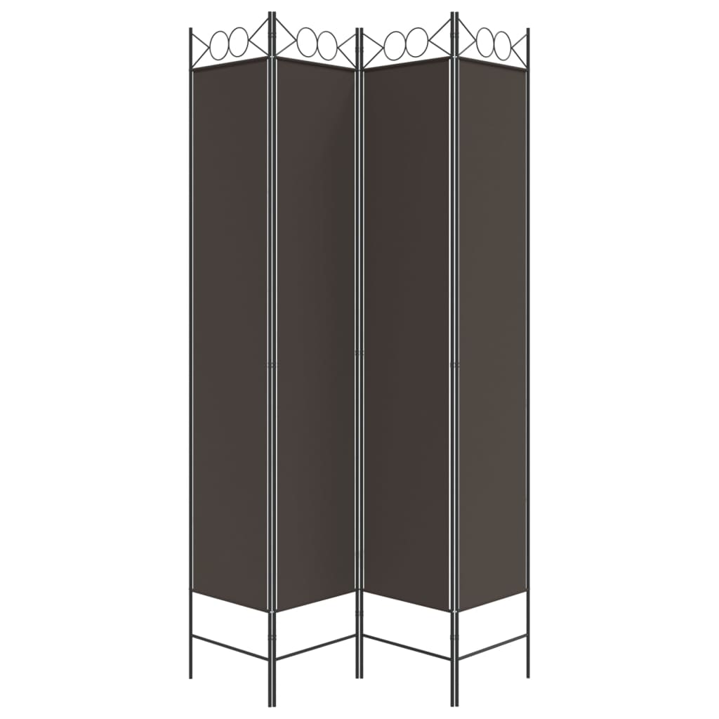 Kamerscherm met 4 panelen 160x220 cm stof bruin