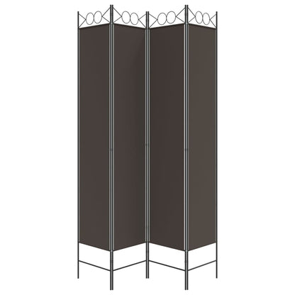 Kamerscherm met 4 panelen 160x220 cm stof bruin