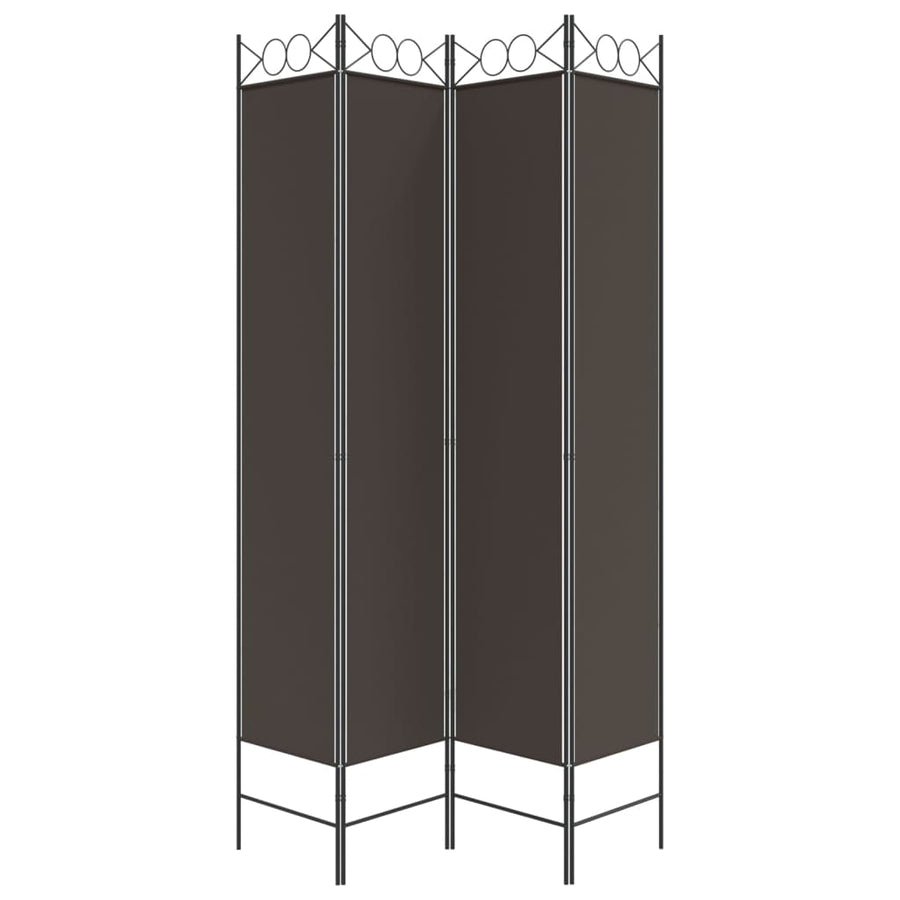 Kamerscherm met 4 panelen 160x220 cm stof bruin
