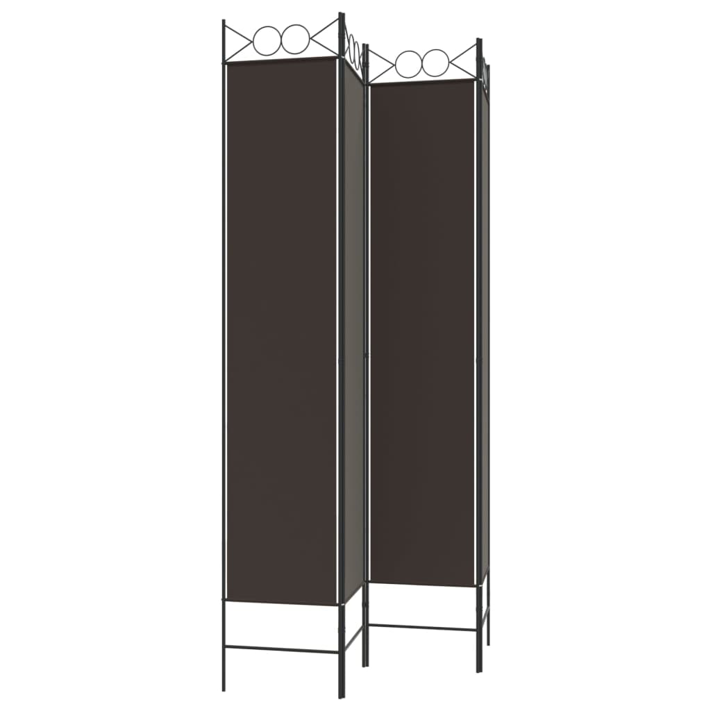 Kamerscherm met 4 panelen 160x220 cm stof bruin