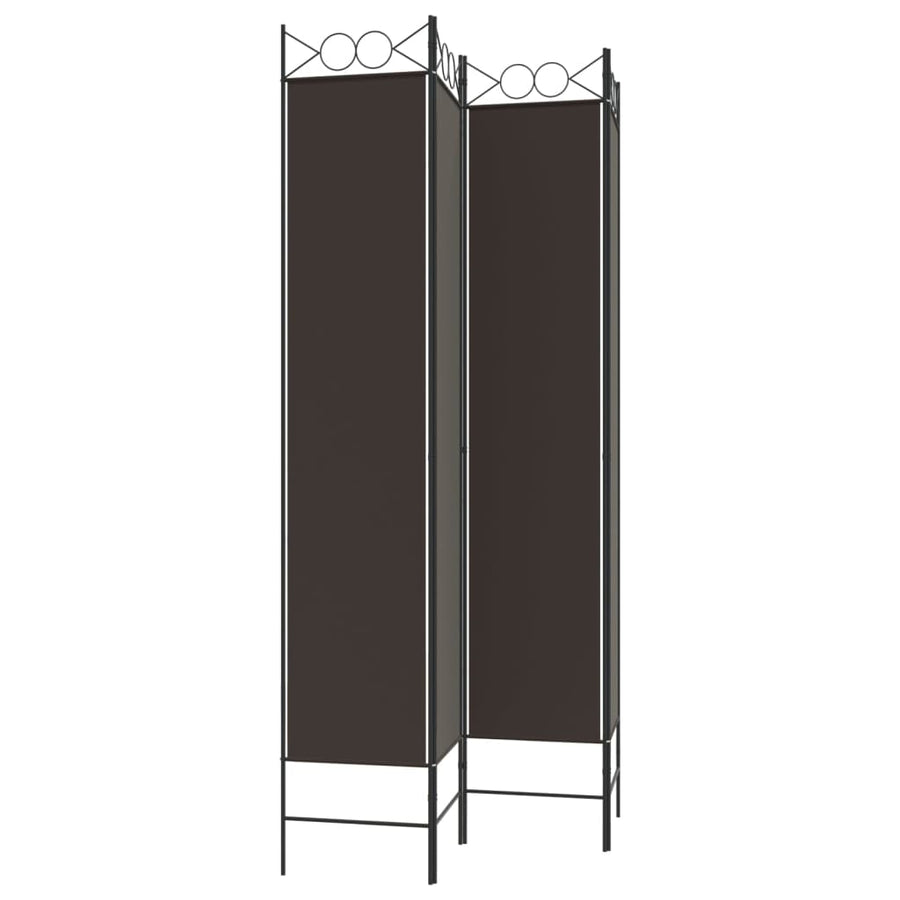 Kamerscherm met 4 panelen 160x220 cm stof bruin