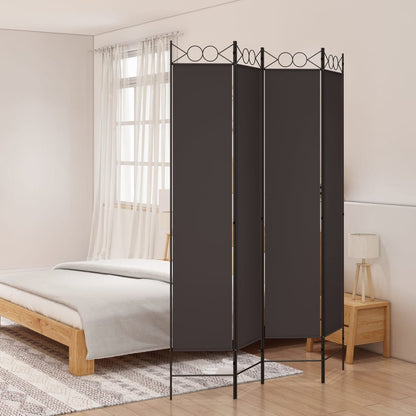 Kamerscherm met 4 panelen 160x220 cm stof bruin