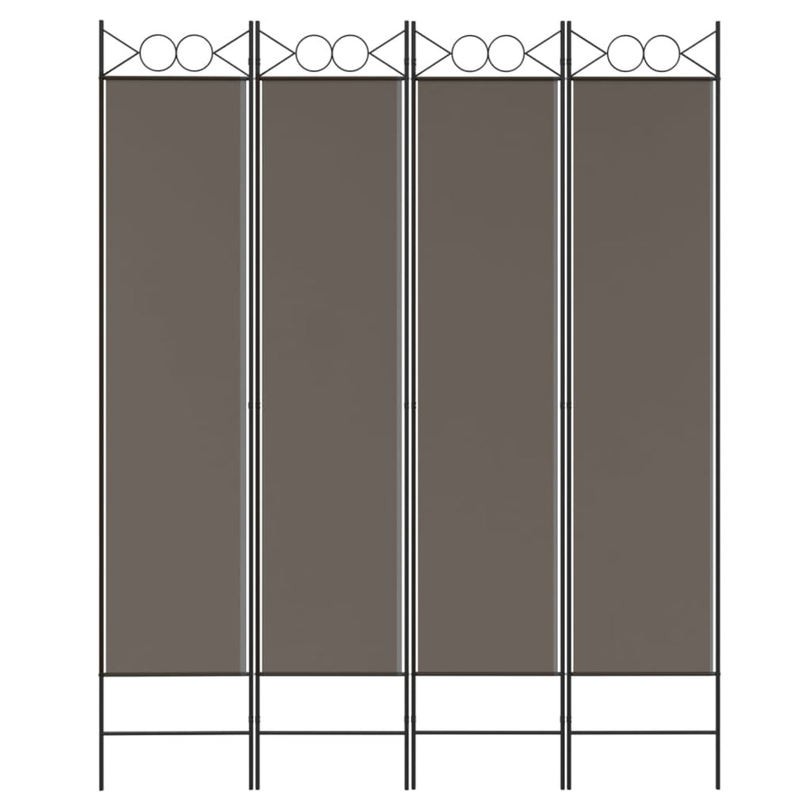 Kamerscherm met 4 panelen 160x220 cm stof antracietkleurig