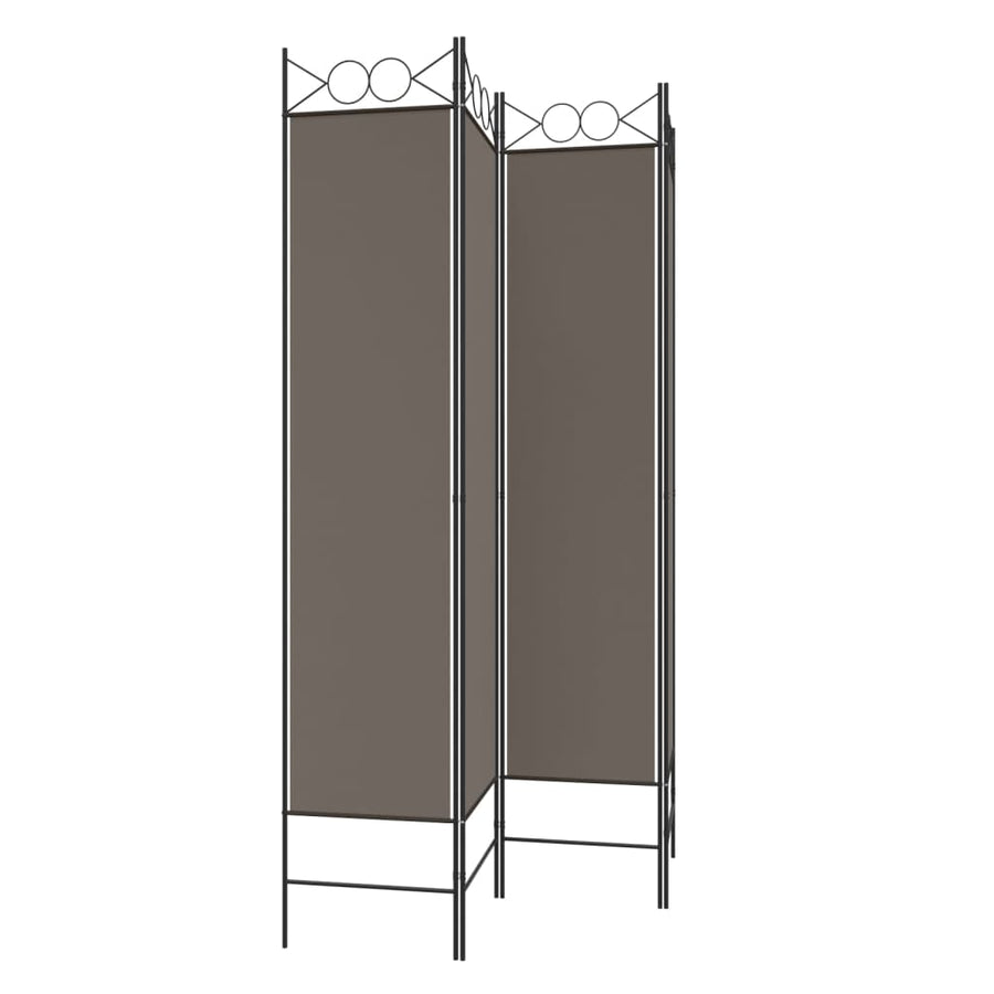 Kamerscherm met 4 panelen 160x220 cm stof antracietkleurig