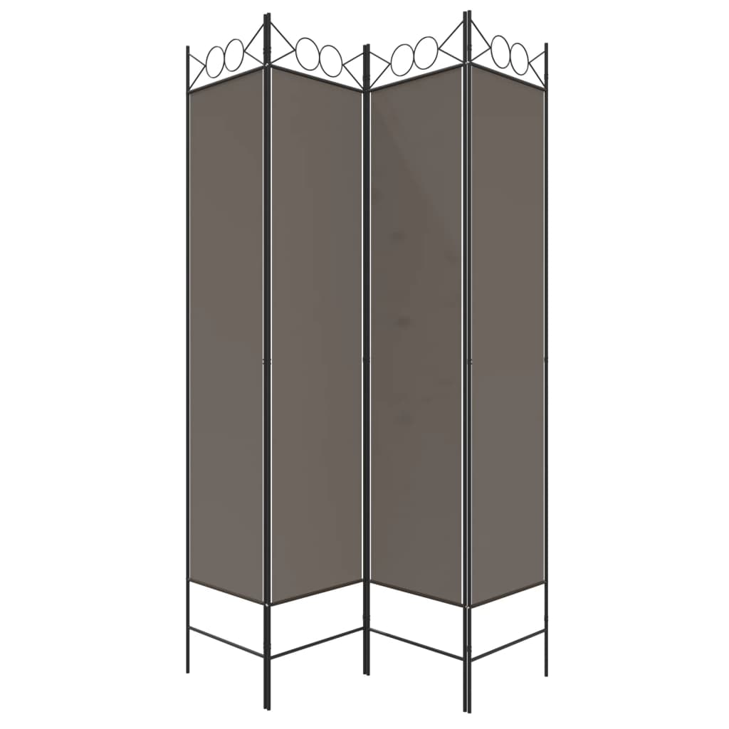 Kamerscherm met 4 panelen 160x220 cm stof antracietkleurig