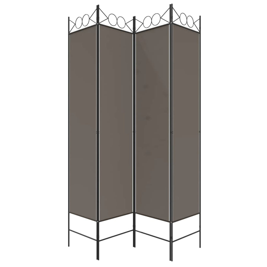 Kamerscherm met 4 panelen 160x220 cm stof antracietkleurig