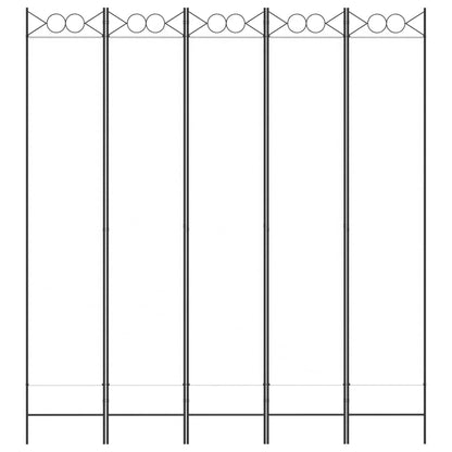 Kamerscherm Met 5 Panelen 200X220 Cm Stof Wit 1 200 x 220 cm