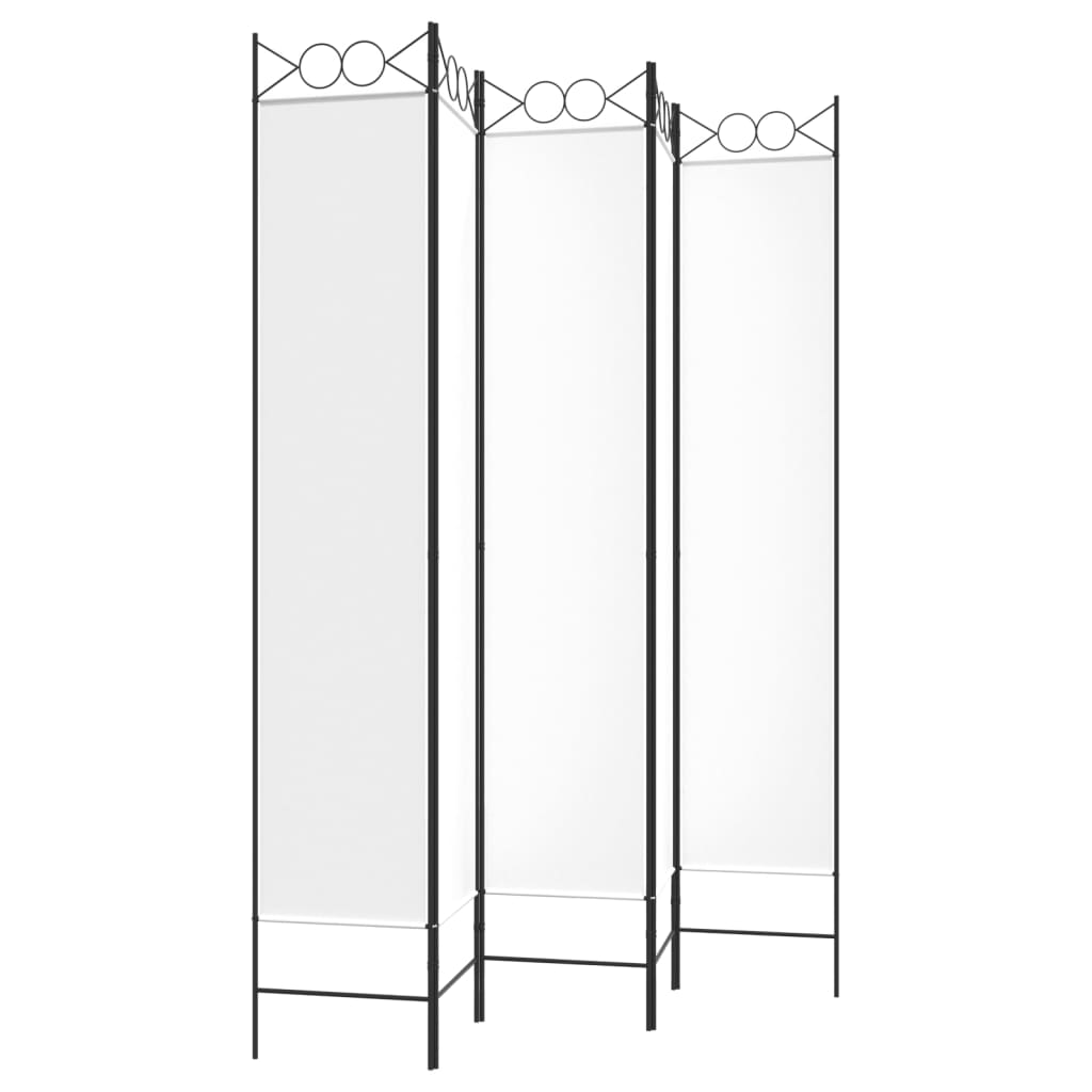 Kamerscherm Met 5 Panelen 200X220 Cm Stof Wit 1 200 x 220 cm