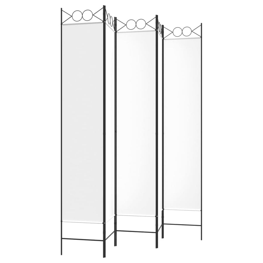 Kamerscherm Met 5 Panelen 200X220 Cm Stof Wit 1 200 x 220 cm