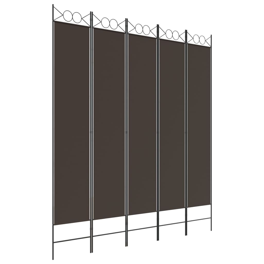 Kamerscherm Met 5 Panelen Stof Bruin 5