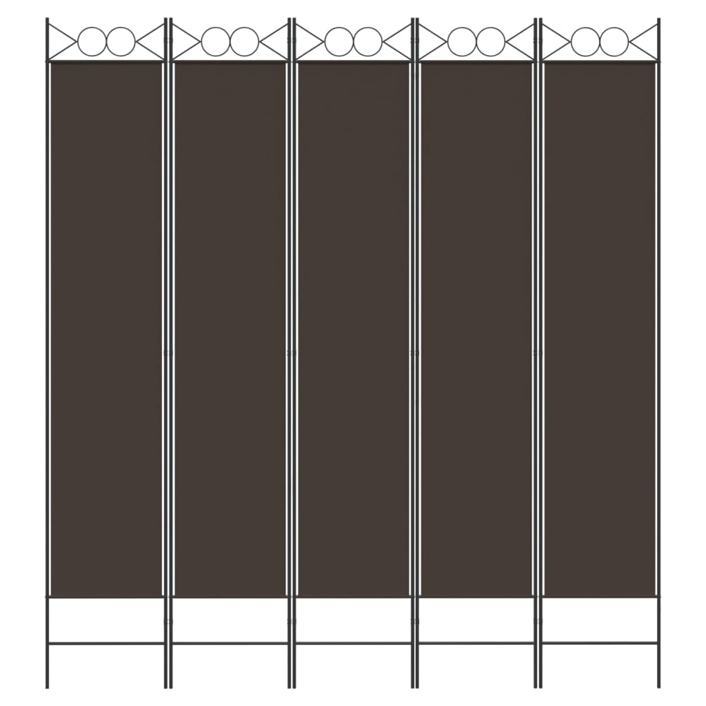 Kamerscherm Met 5 Panelen Stof Bruin 5