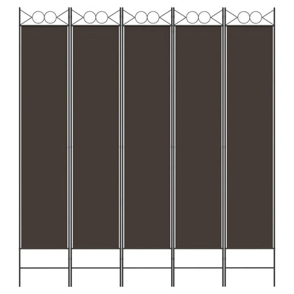 Kamerscherm Met 5 Panelen Stof Bruin 5
