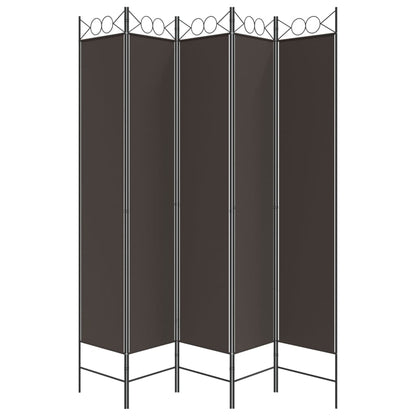 Kamerscherm Met 5 Panelen Stof Bruin 5