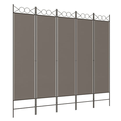 Kamerscherm met 5 panelen 300x200 cm stof antracietkleurig