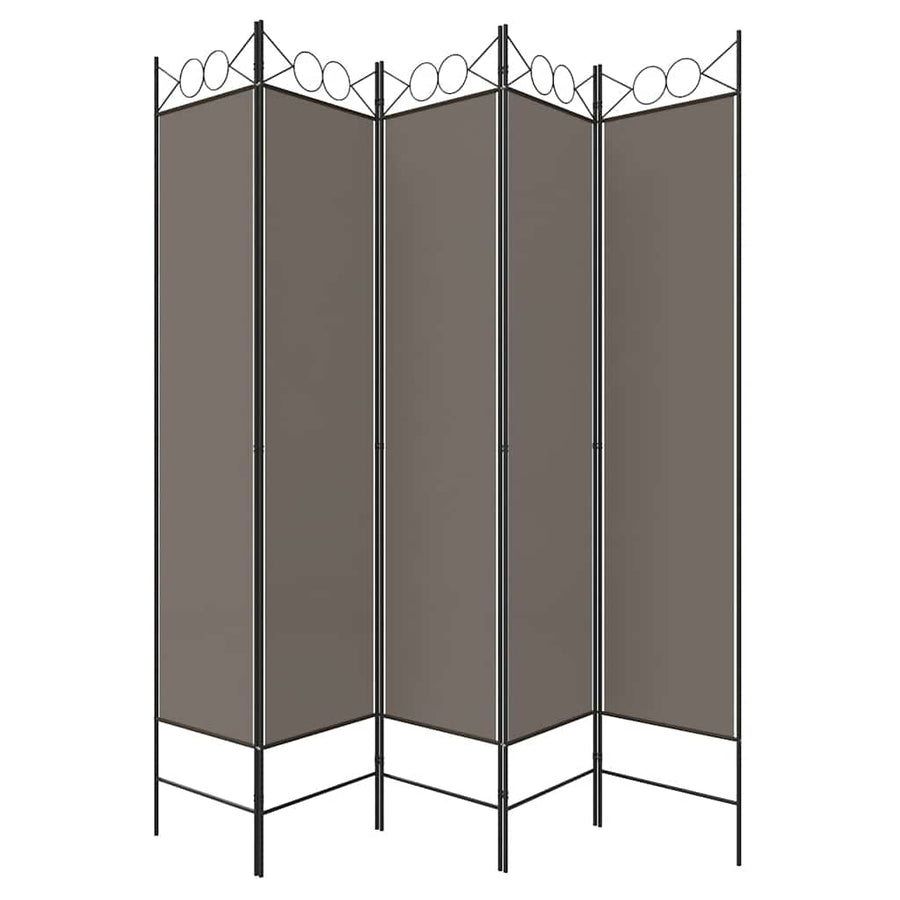 Kamerscherm met 5 panelen 300x200 cm stof antracietkleurig