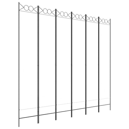 Kamerscherm Met 6 Panelen 240X220 Cm Stof Wit 1 240 x 220 cm