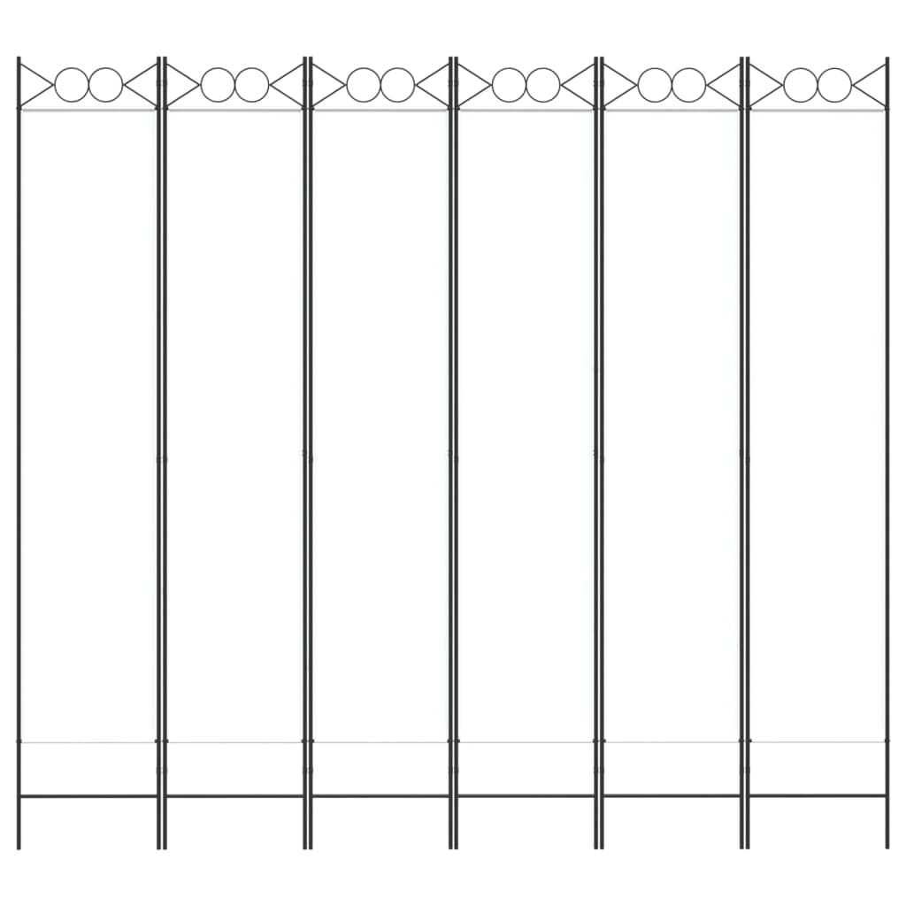 Kamerscherm Met 6 Panelen 240X220 Cm Stof Wit 1 240 x 220 cm