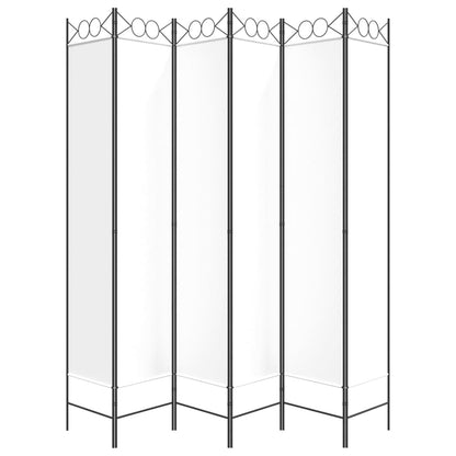 Kamerscherm Met 6 Panelen 240X220 Cm Stof Wit 1 240 x 220 cm
