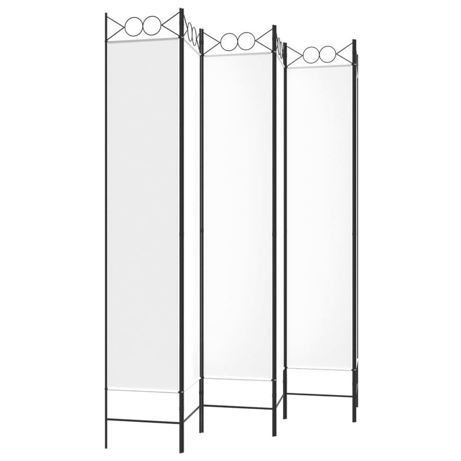 Kamerscherm Met 6 Panelen 240X220 Cm Stof Wit 1 240 x 220 cm
