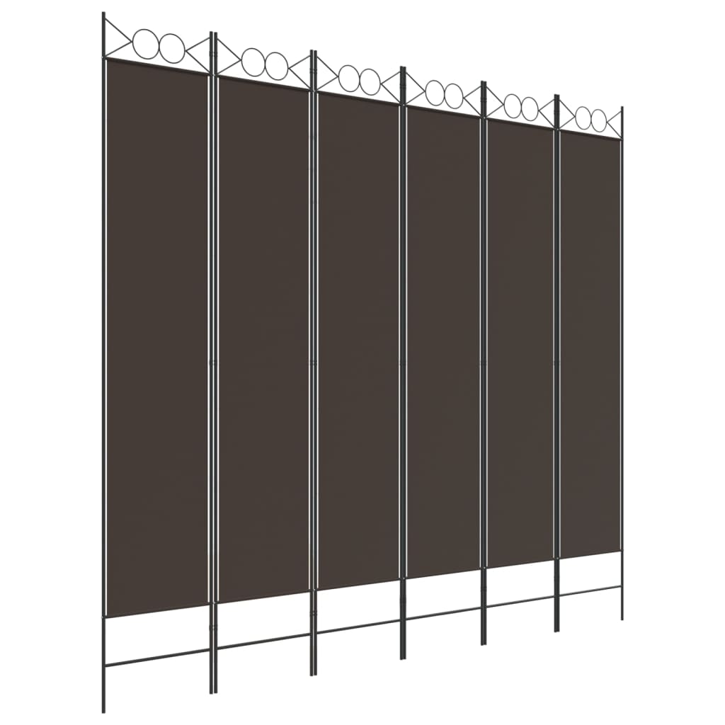 Kamerscherm Met 6 Panelen 300X220 Cm Stof Bruin 6