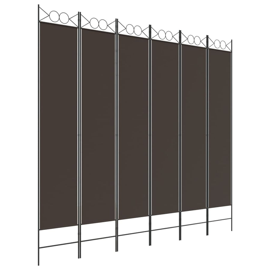 Kamerscherm Met 6 Panelen 300X220 Cm Stof Bruin 6