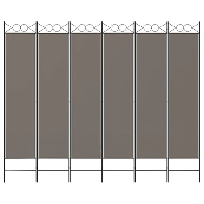 Kamerscherm Met 6 Panelen Stof Kleurig Antraciet 240 x 220 cm