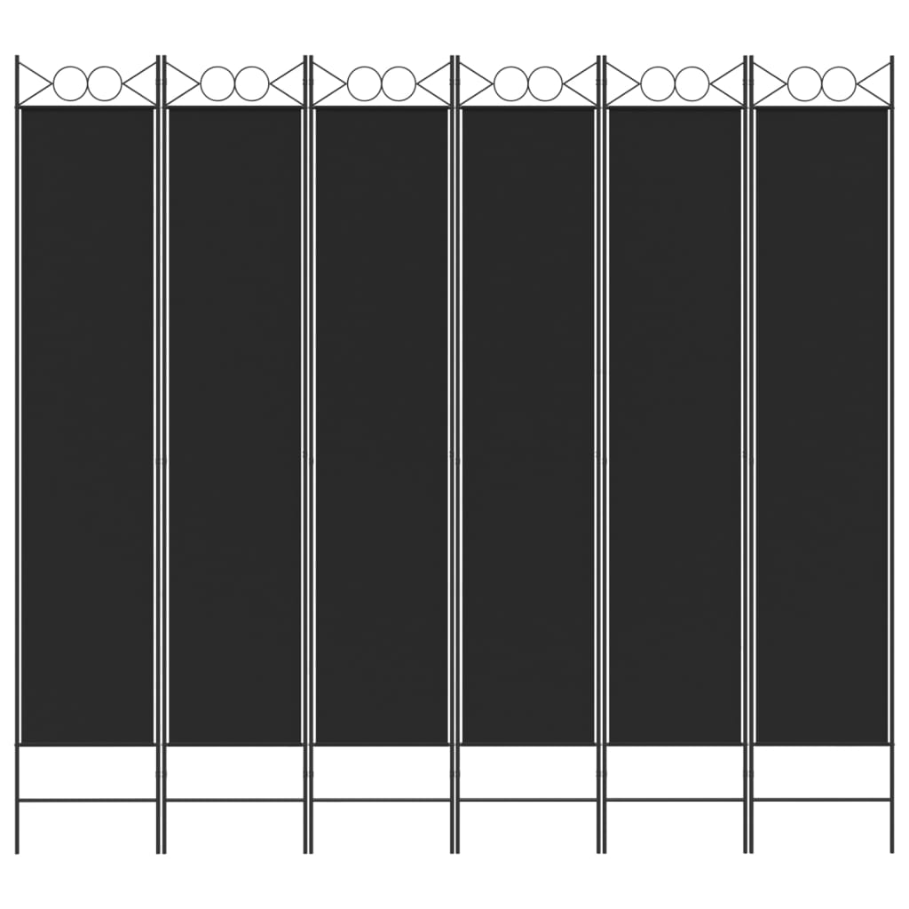 Kamerscherm met 6 panelen 240x220 cm stof zwart