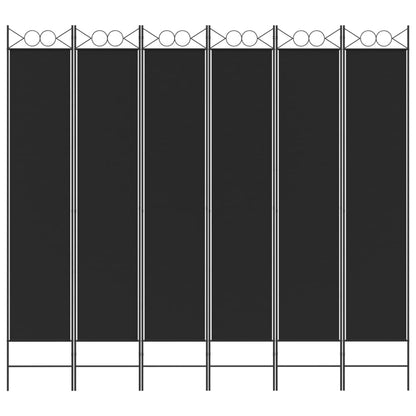 Kamerscherm met 6 panelen 240x220 cm stof zwart