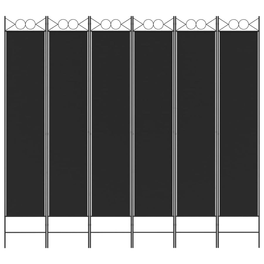 Kamerscherm met 6 panelen 240x220 cm stof zwart