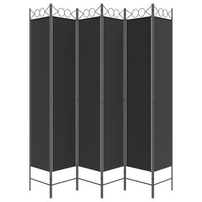 Kamerscherm met 6 panelen 240x220 cm stof zwart