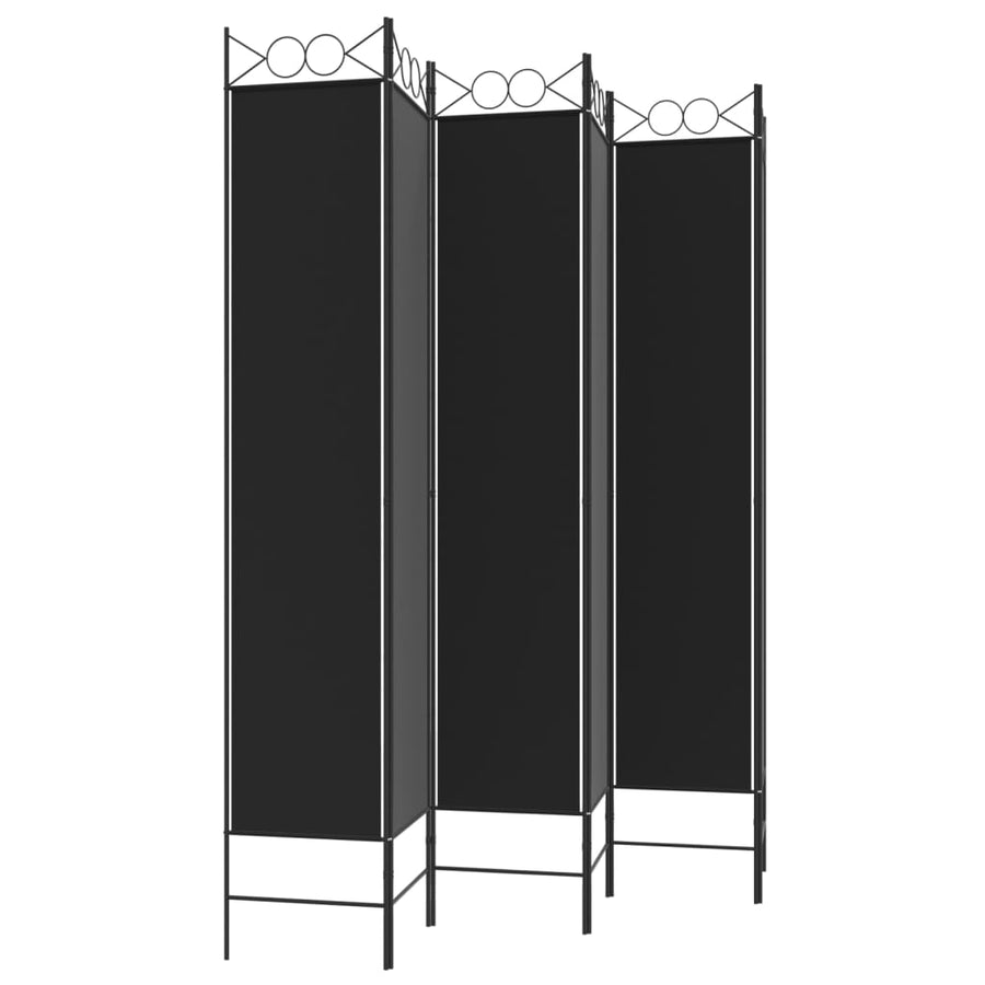 Kamerscherm met 6 panelen 240x220 cm stof zwart
