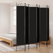 Kamerscherm 6 panelen 240x220 cm stof zwart