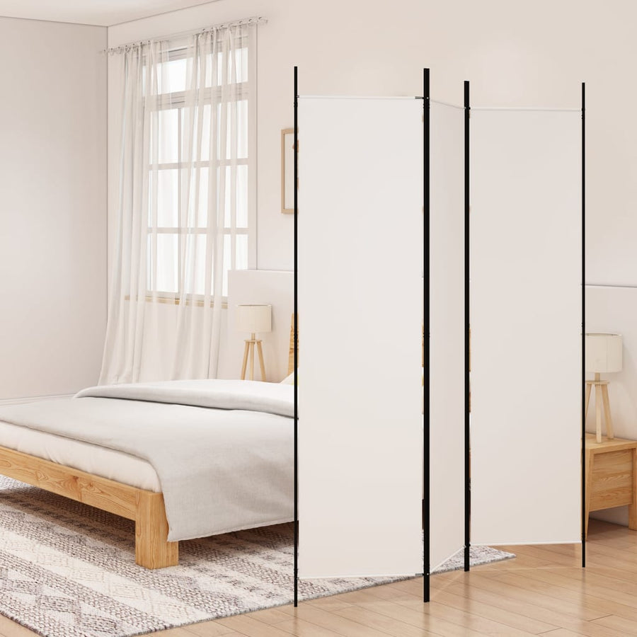 Kamerscherm Met 3 Panelen 150X200 Cm Stof Wit