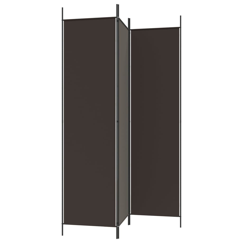 Kamerscherm Met 3 Panelen 150X200 Cm Stof Bruin
