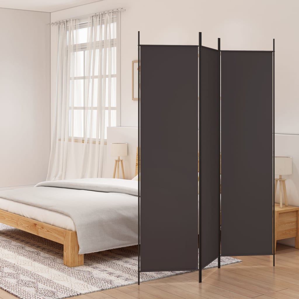 Kamerscherm Met 3 Panelen 150X200 Cm Stof Bruin