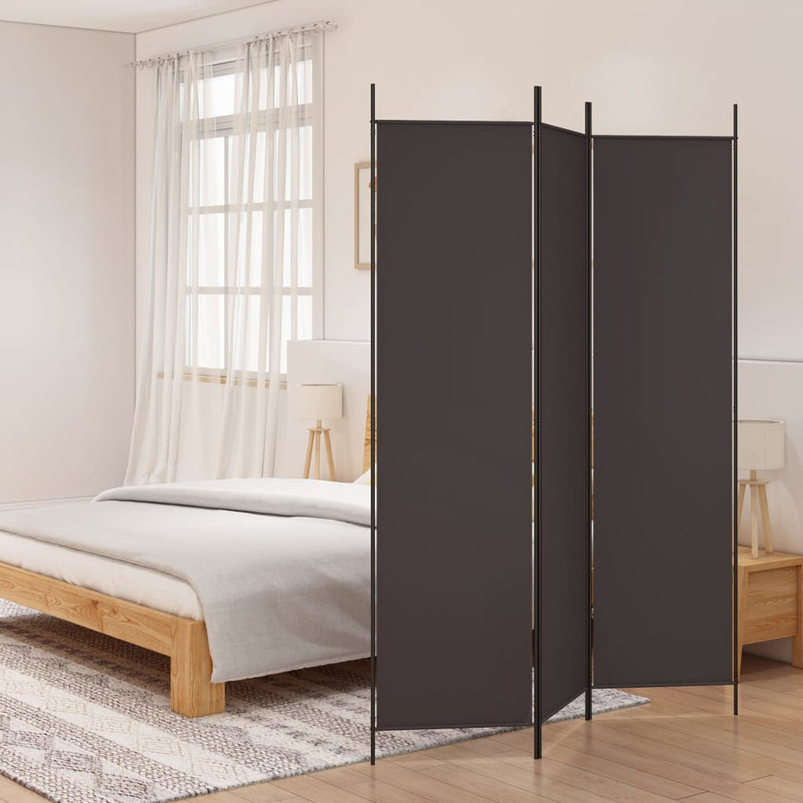 Kamerscherm Met 3 Panelen 150X200 Cm Stof Bruin
