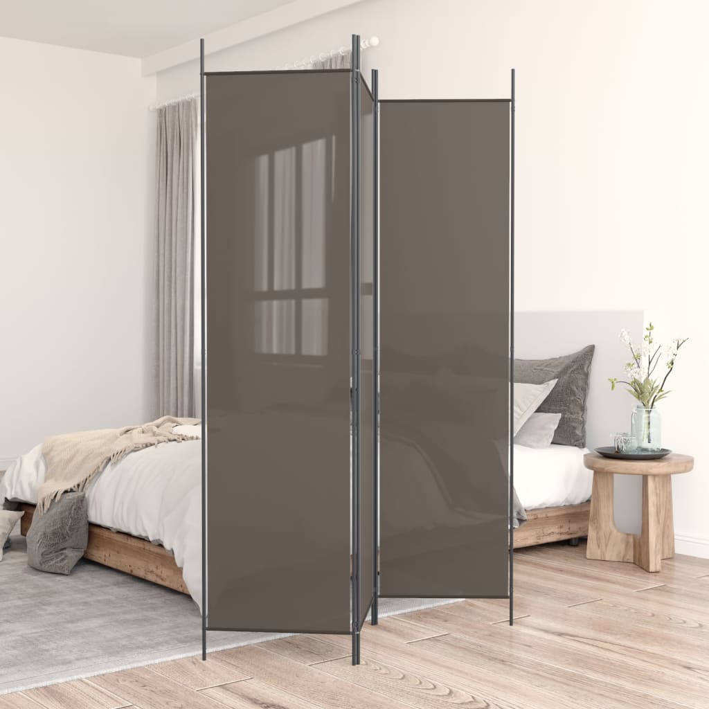 Kamerscherm Met 3 Panelen 150X200 Cm Stof Antracietkleurig
