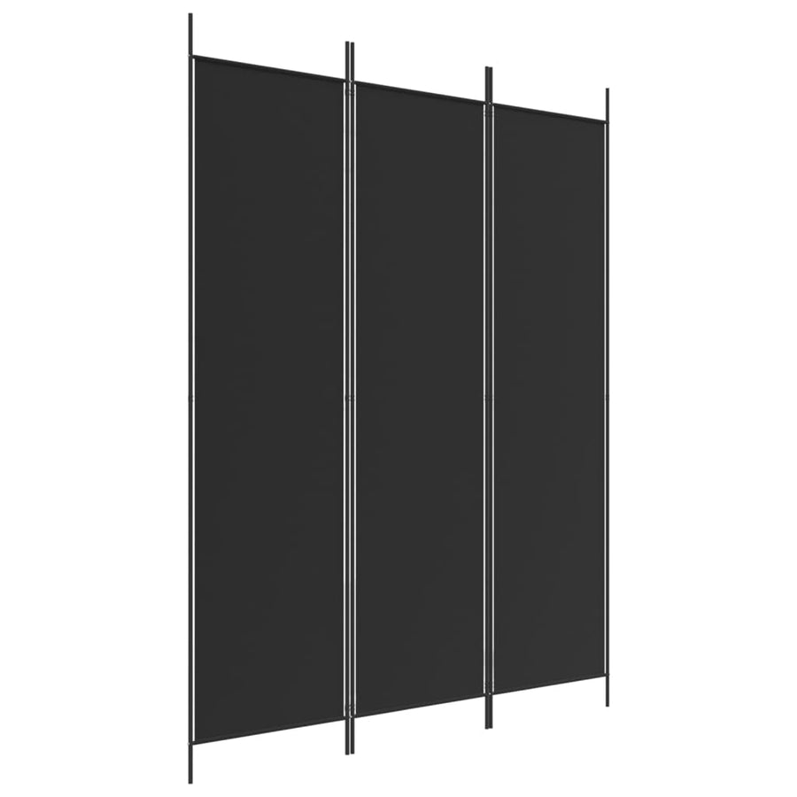 Kamerscherm Met 3 Panelen Stof 150 x 200 cm Zwart