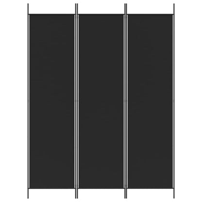 Kamerscherm Met 3 Panelen Stof 150 x 200 cm Zwart
