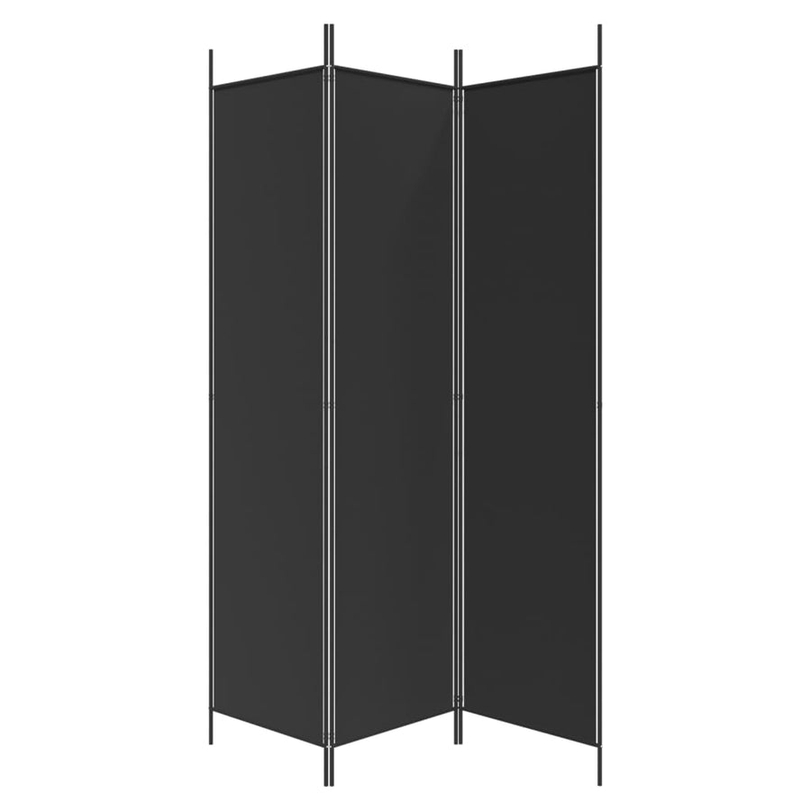 Kamerscherm Met 3 Panelen Stof 150 x 200 cm Zwart