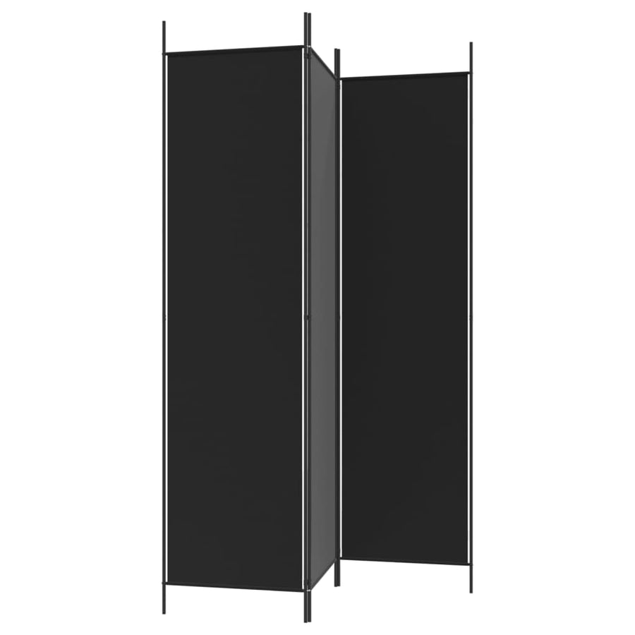 Kamerscherm Met 3 Panelen Stof 150 x 200 cm Zwart