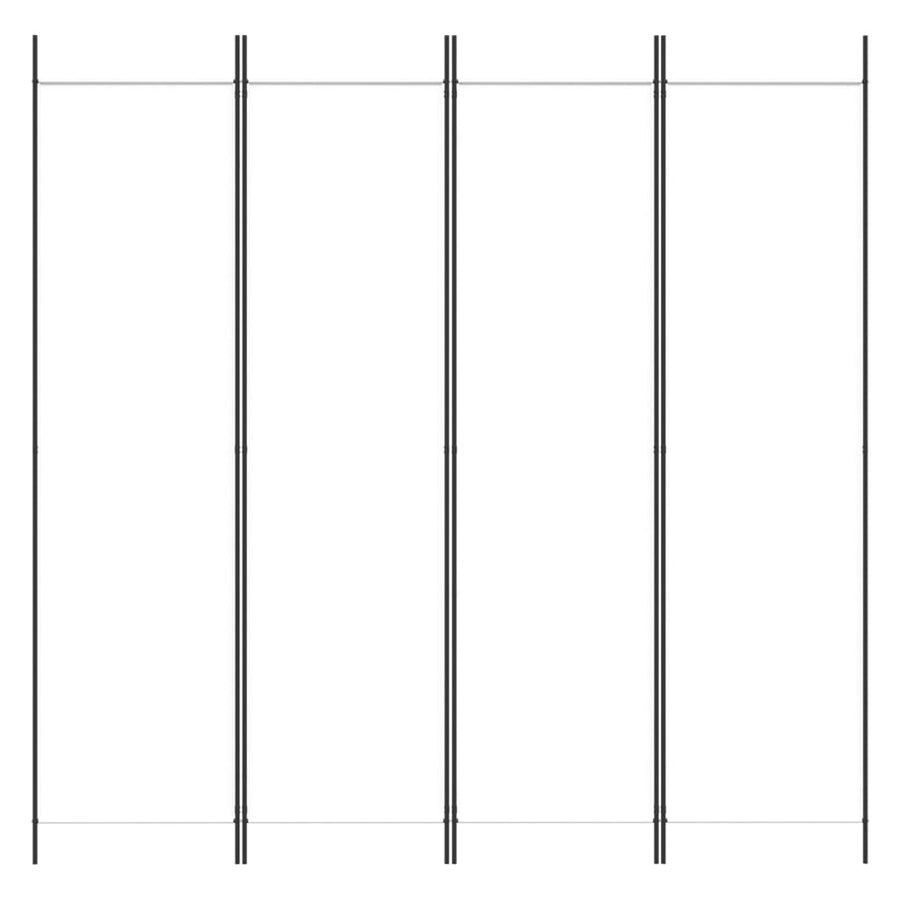Kamerscherm Met 4 Panelen 200X200 Cm Stof Wit
