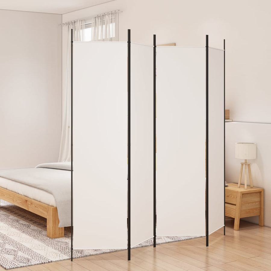 Kamerscherm Met 4 Panelen 200X200 Cm Stof Wit